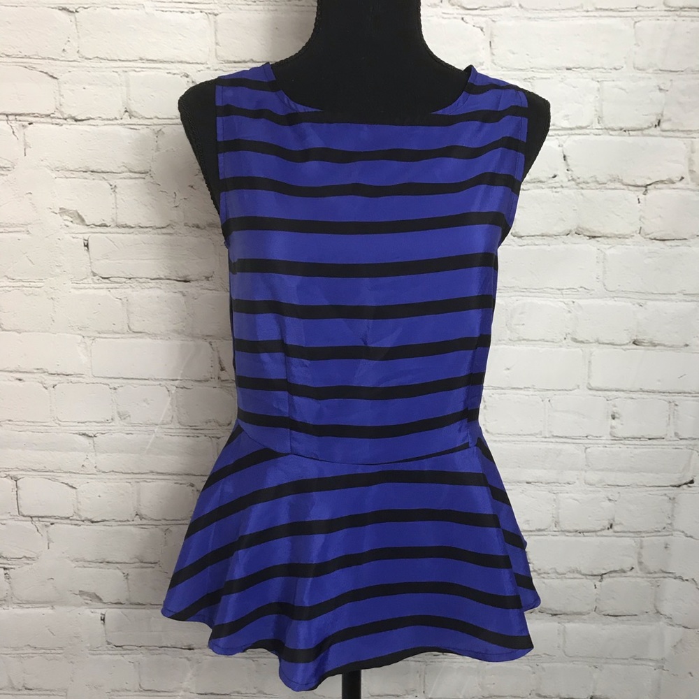Petticoat Alley Anthro Open Back Striped Blouse